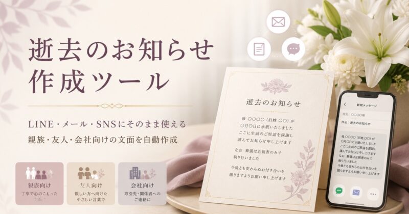 逝去の知らせ作成ツール